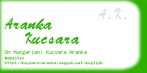 aranka kucsara business card